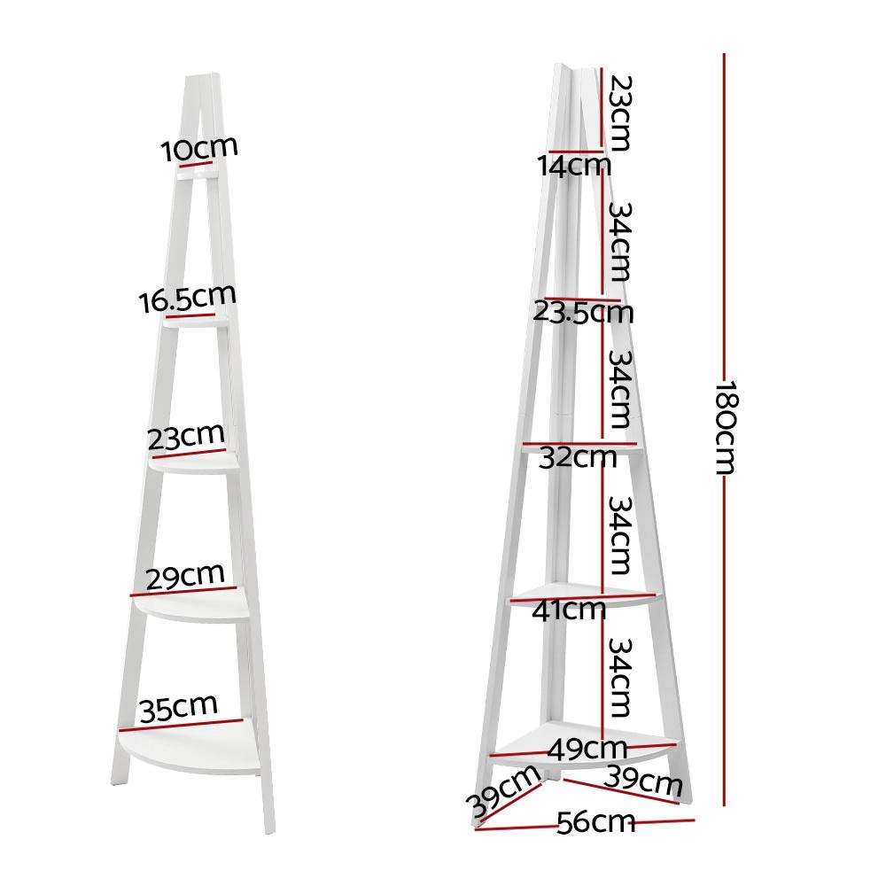 5 Tier Corner Ladder Display Shelf Home Storage Plant Stand Bookshelf-1