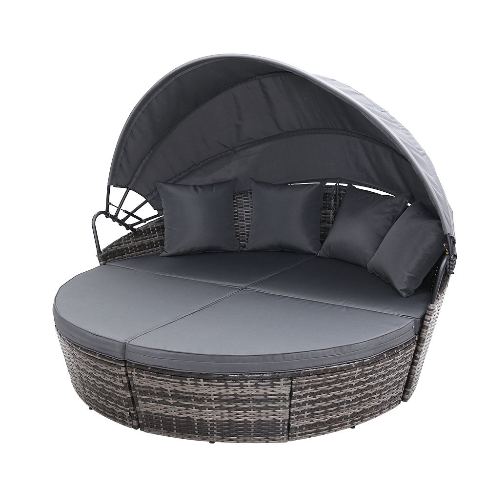 Outdoor Daybed Sun Lounge Set - Grey-1