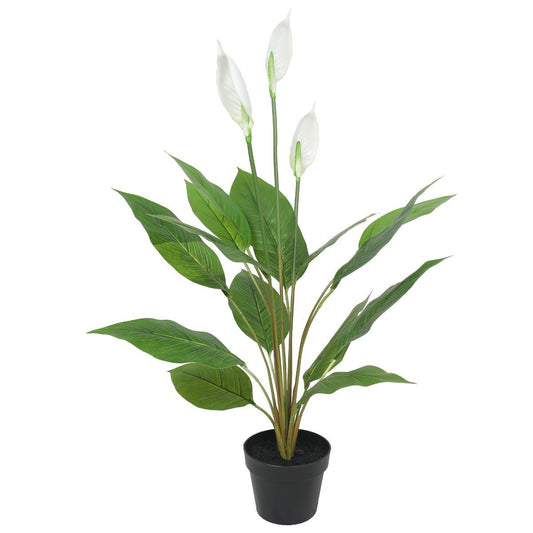 Artificial Flowering White Peace Lily / Calla Lily 95cm-0