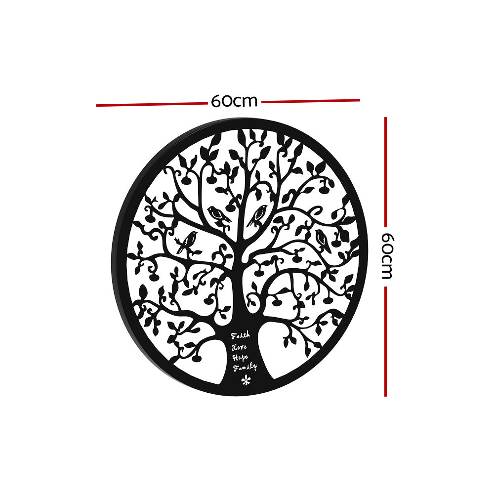 Hanging Tree Of Life Metal Wall Art Black-2
