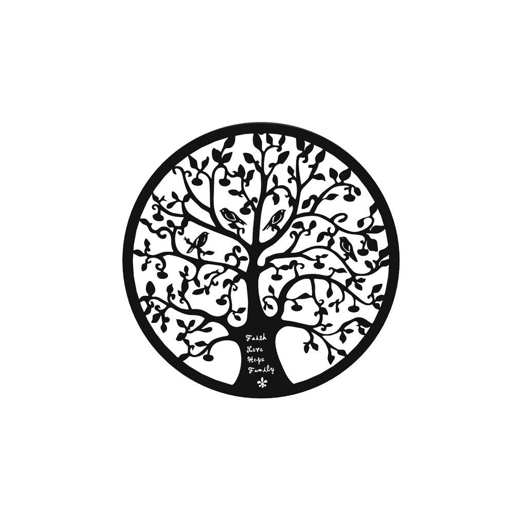 Hanging Tree Of Life Metal Wall Art Black-3