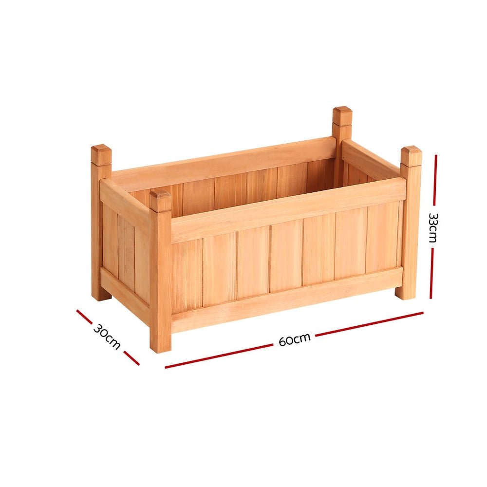 Garden Bed Raised Wooden Planter Box Vegetables 60x30x33cm-1
