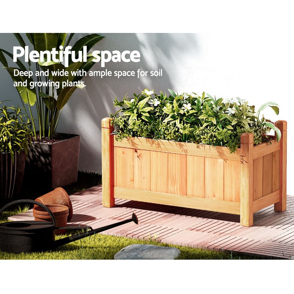 Garden Bed Raised Wooden Planter Box Vegetables 60x30x33cm-5