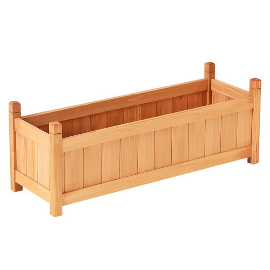 Garden Bed Raised Wooden Planter Outdoor Box Vegetables 90x30x33cm-0