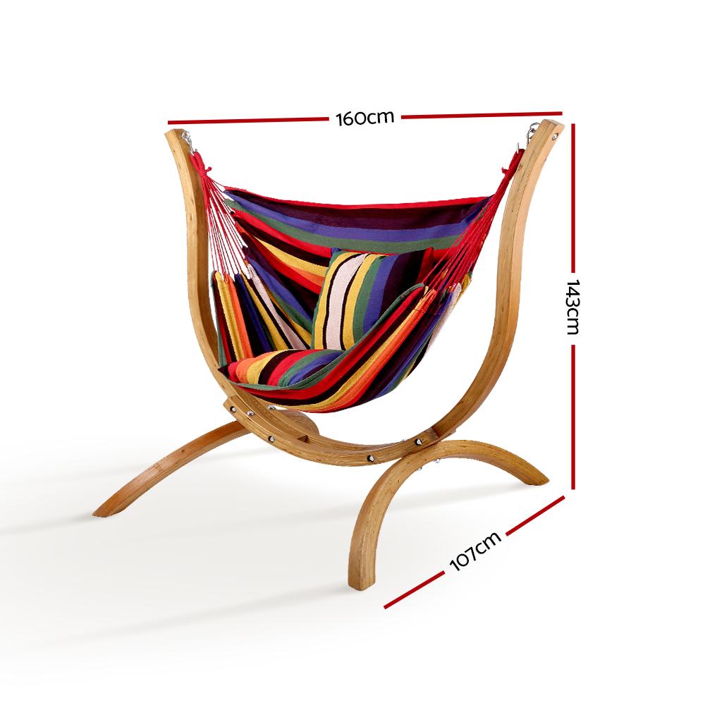 Hammock with Wooden Hammock Stand-1