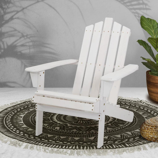 Outdoor Adirondack Style Chair (White)-0