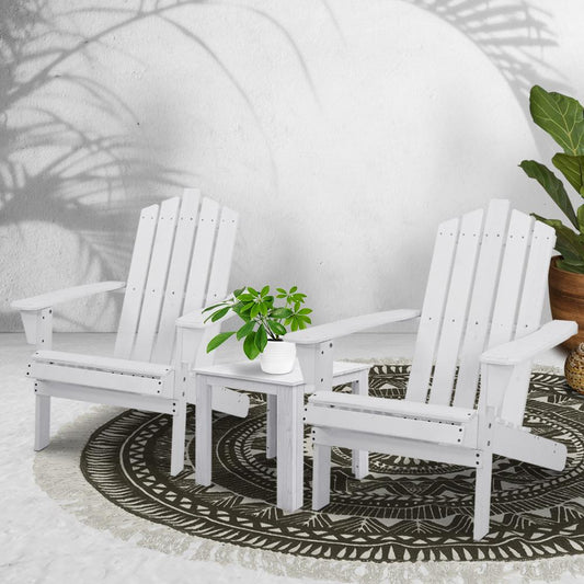 Outdoor Beach Style Lounges & Table Set (White)-0