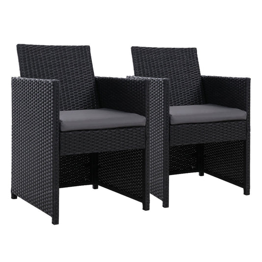 Outdoor Chairs Dining Patio Furniture Lounge Setting Wicker Garden-0