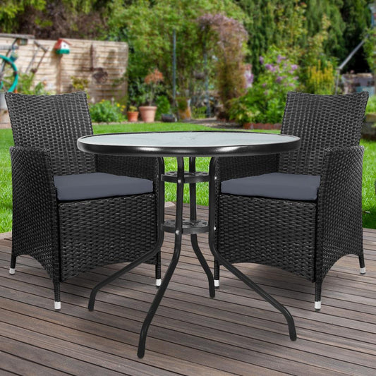 Outdoor Furniture Dining Chair Table Bistro Set Wicker-0