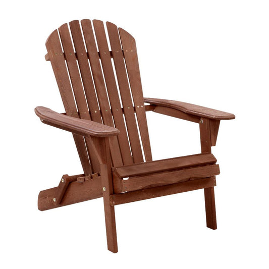 Outdoor Furniture Wooden Beach Chair - Brown-0
