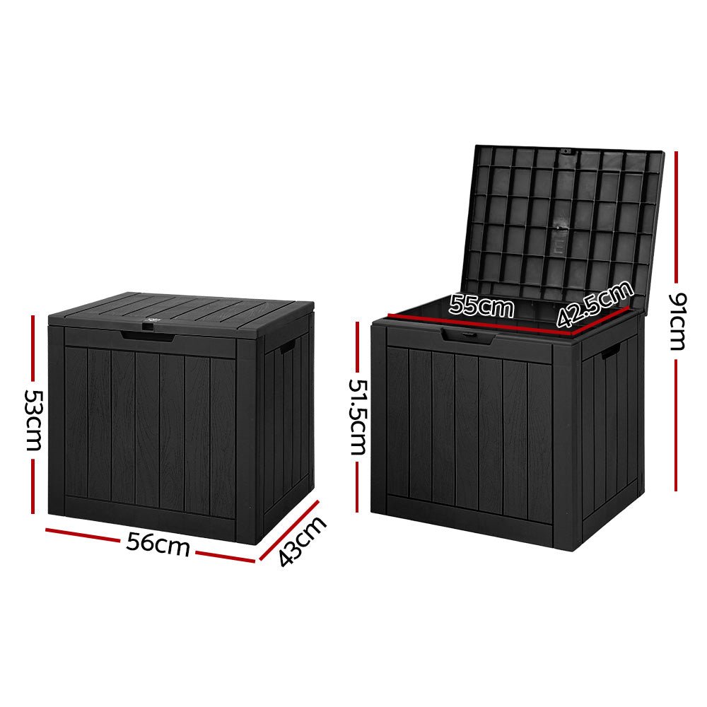 Outdoor Storage Box 118L Black-2