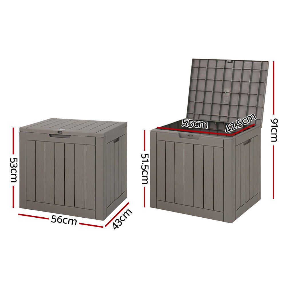 Outdoor Storage Box 118L Grey-2