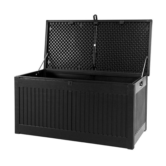 Outdoor Storage Box Container Garden Toy Indoor Tool Chest Sheds 270L Black-0