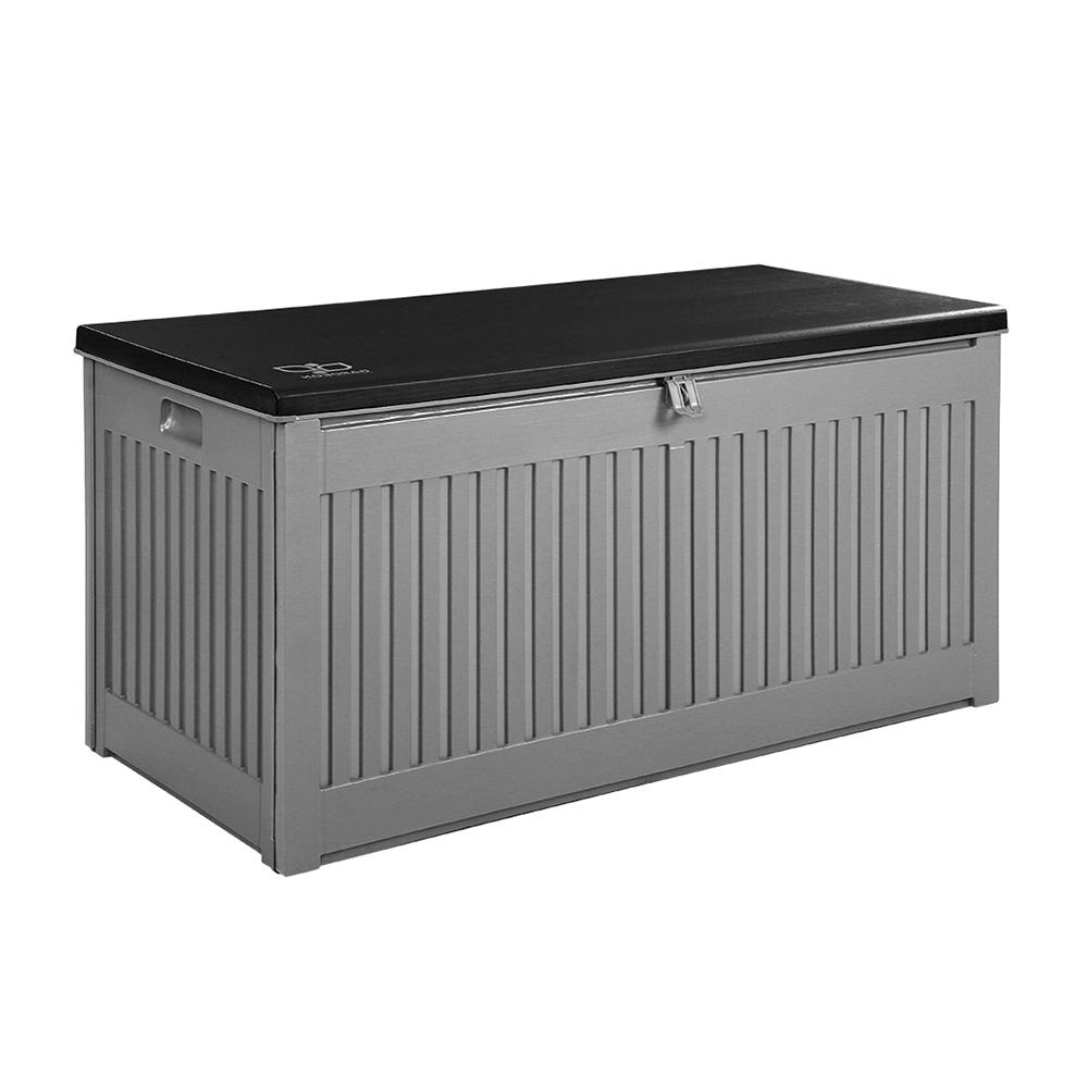 Outdoor Storage Box Container Garden Toy Indoor Tool Chest Sheds 270L Dark Grey-3