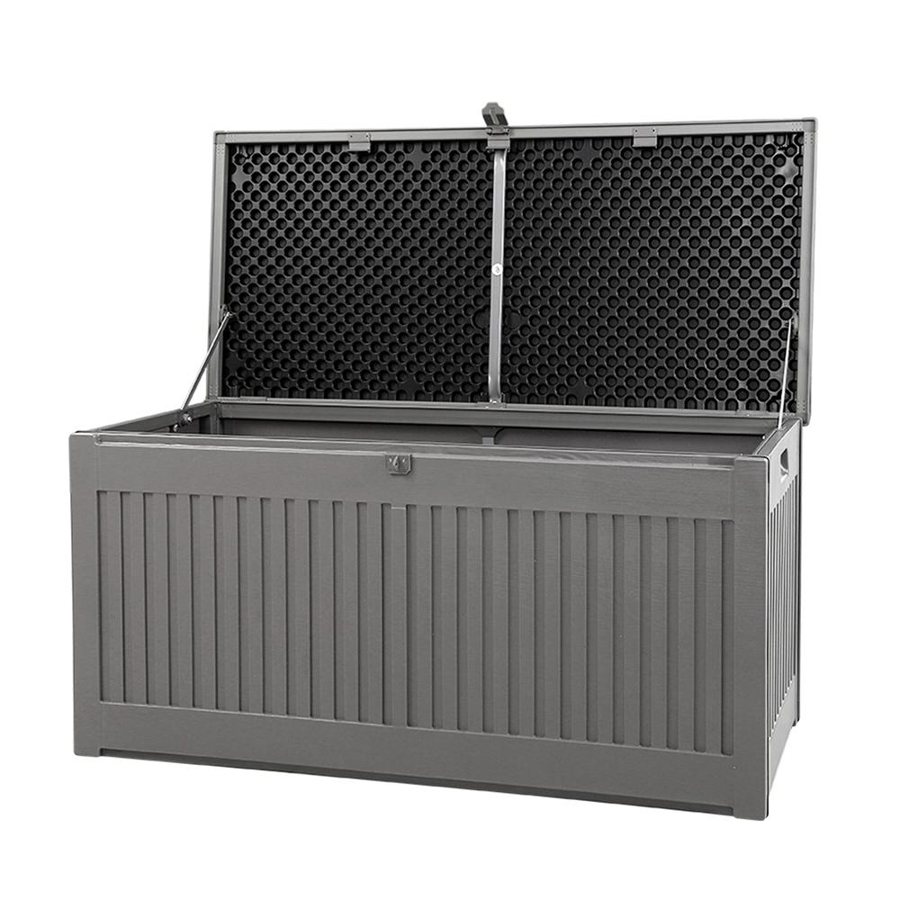 Outdoor Storage Box Container Garden Toy Indoor Tool Chest Sheds 270L Dark Grey-0