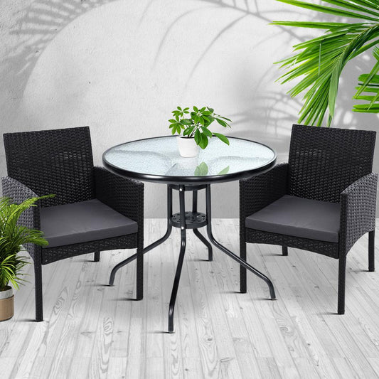 Outdoor Table and 2 Chairs Bistro Style Set (Style 2)-0