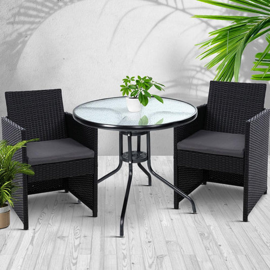 Outdoor Table and 2 Chairs Bistro Style Set (Style 3)-0