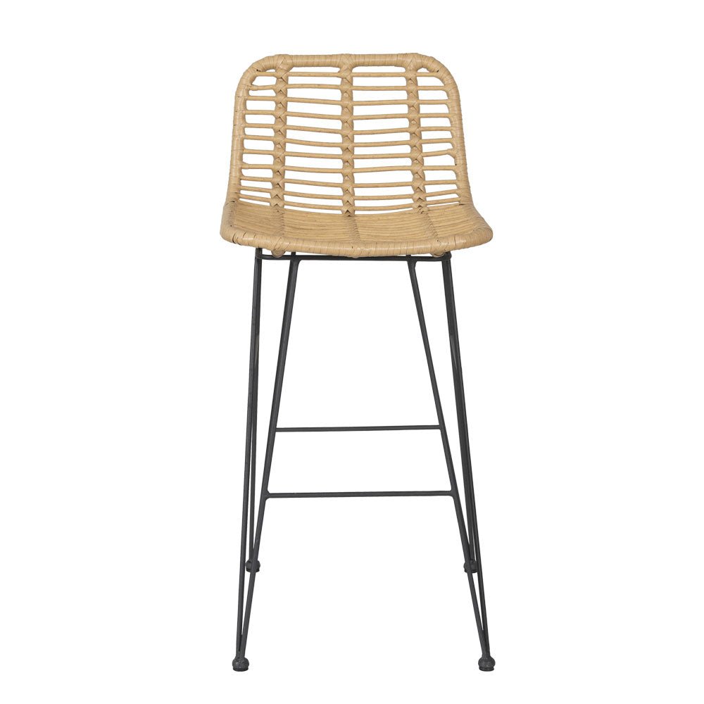 Set of 2 Outdoor Wicker Bar Stools-2