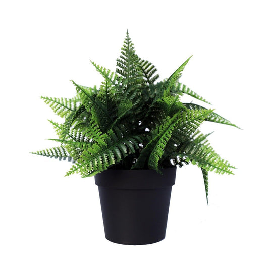 Small Potted Artificial Persa Boston Fern Plant UV Resistant 20cm-0