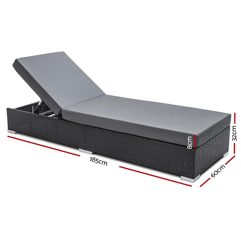 Sun Lounge Wicker Rattan-2