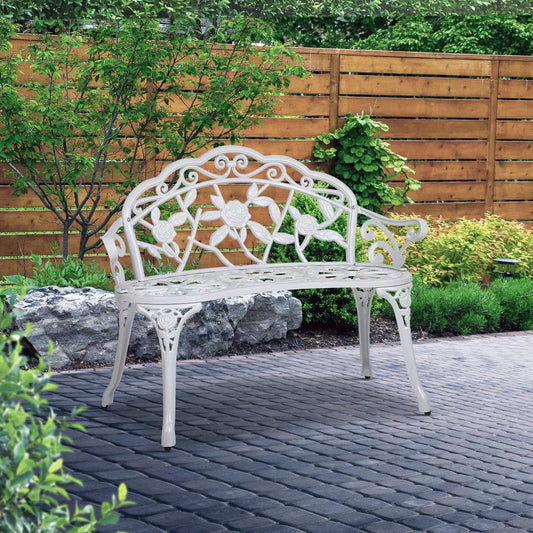Victorian Garden Bench (White)-0