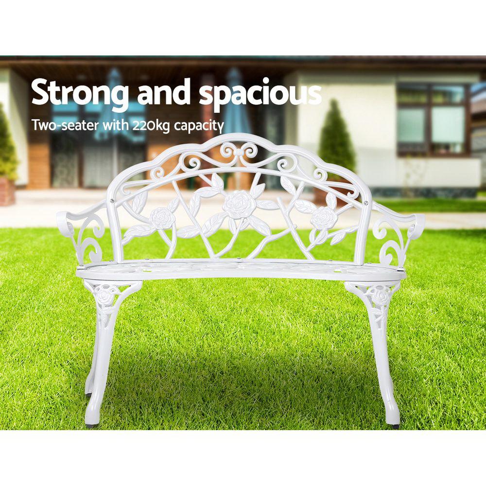 Victorian Garden Bench (White)-7