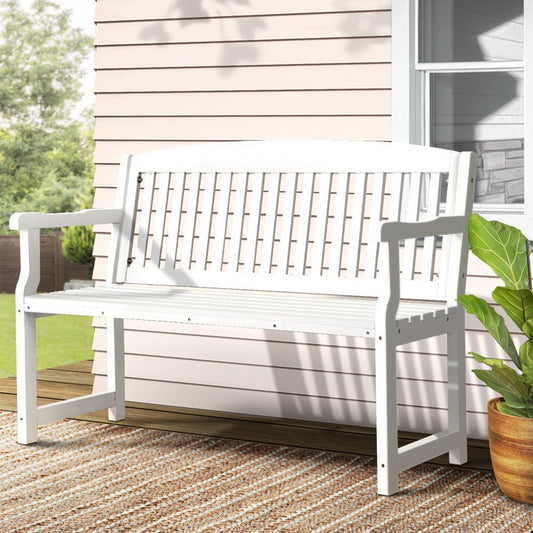 Wooden Outdoor Garden Bench Seat White-0