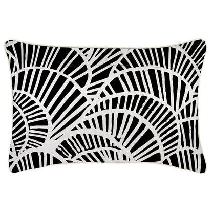 Cushion Cover-With Black Piping-Positano-35cm x 50cm-0