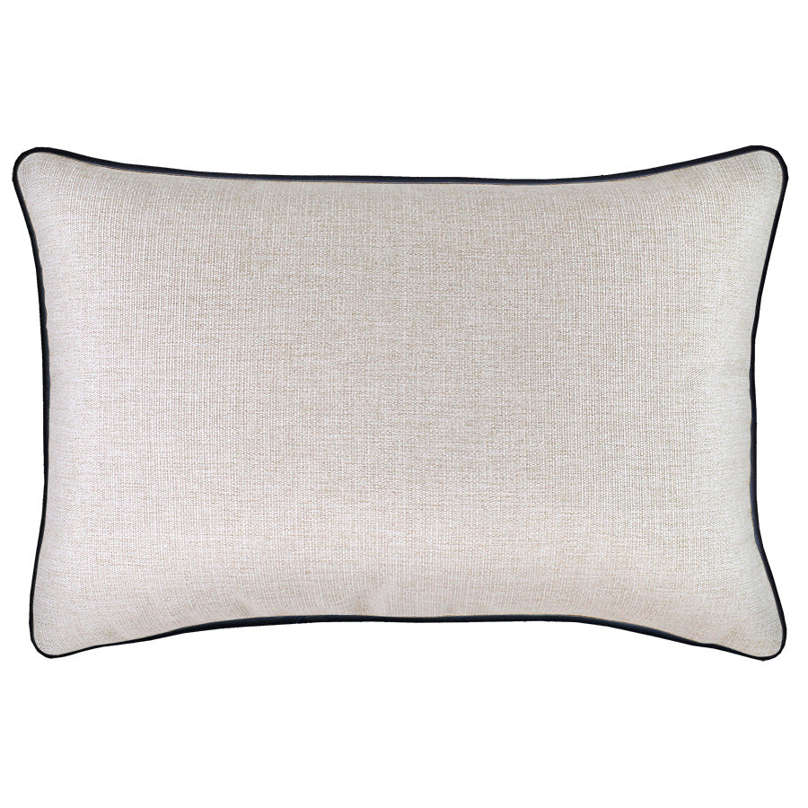 Cushion Cover-With Black Piping-Natural-35cm x 50cm-0