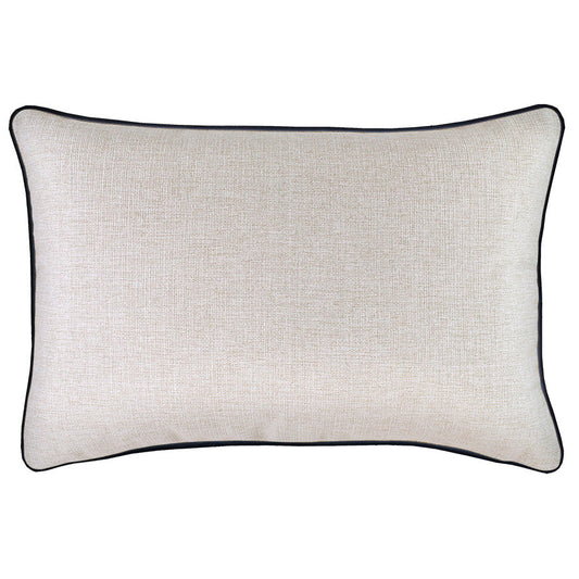 Cushion Cover-With Black Piping-Natural-35cm x 50cm-0