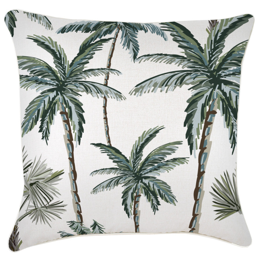 Cushion Cover-With Piping-Palm Tree Paradise White-60cm x 60cm-0