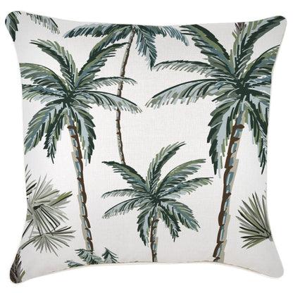 Cushion Cover-With Piping-Palm Tree Paradise White-60cm x 60cm-0