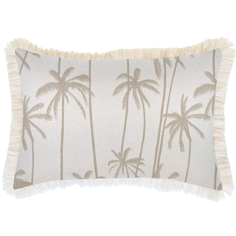 Cushion Cover-Coastal Fringe-Tall Palms Beige-35cm x 50cm-0