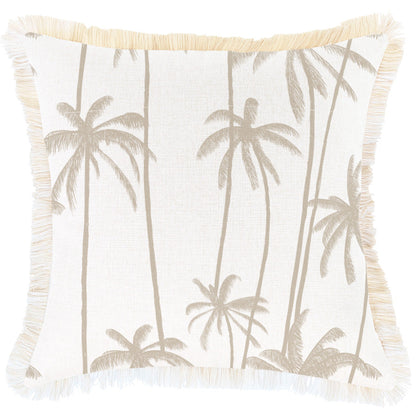 Cushion Cover-Coastal Fringe-Tall Palms Beige-45cm x 45cm-0