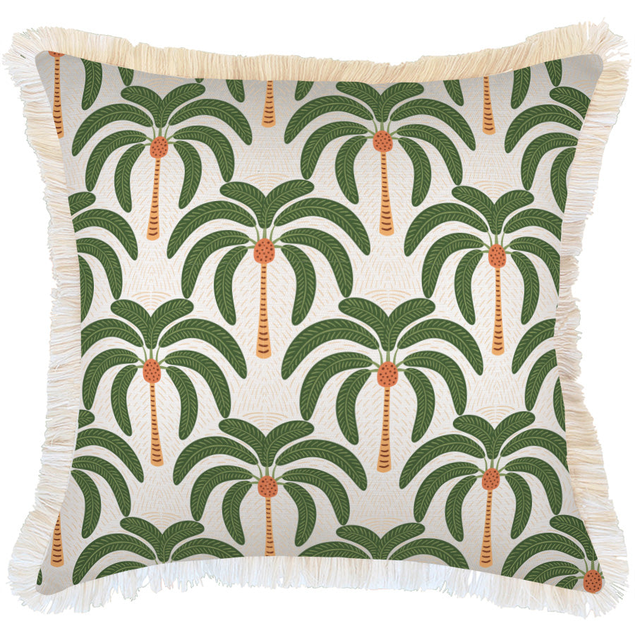 Cushion Cover-Coastal Fringe-Costa Del Sol White-60cm x 60cm-0