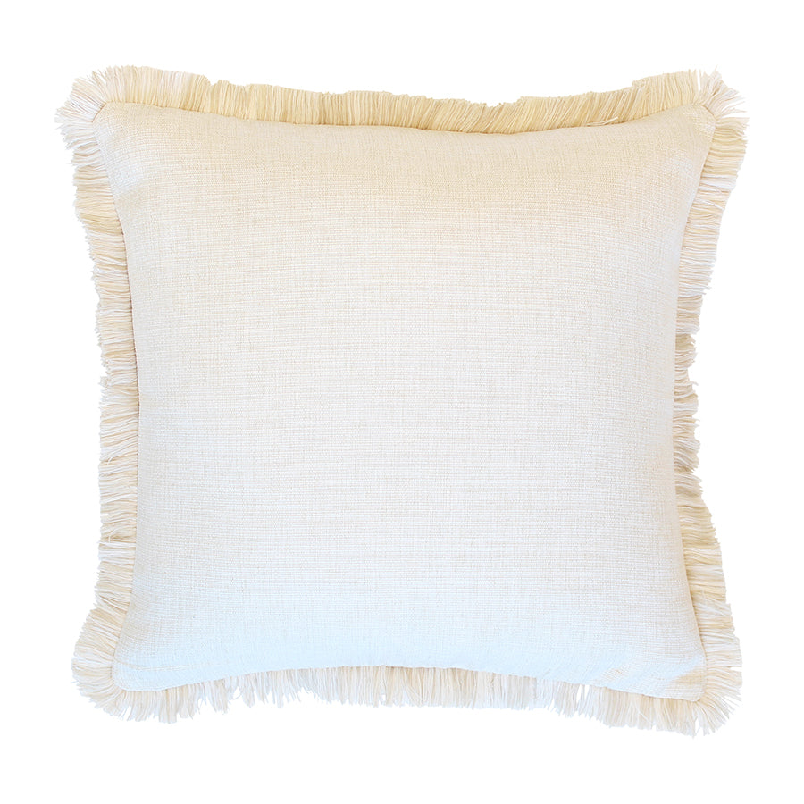 Cushion Cover-Coastal Fringe-Solid Natural-45cm x 45cm-0