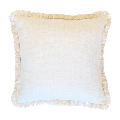 Cushion Cover-Coastal Fringe-Solid Natural-45cm x 45cm-0