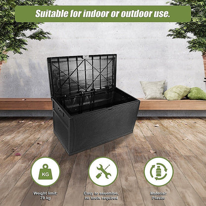 Patio Deck Box Outdoor Storage Plastic Bench Box 450 Litre-3