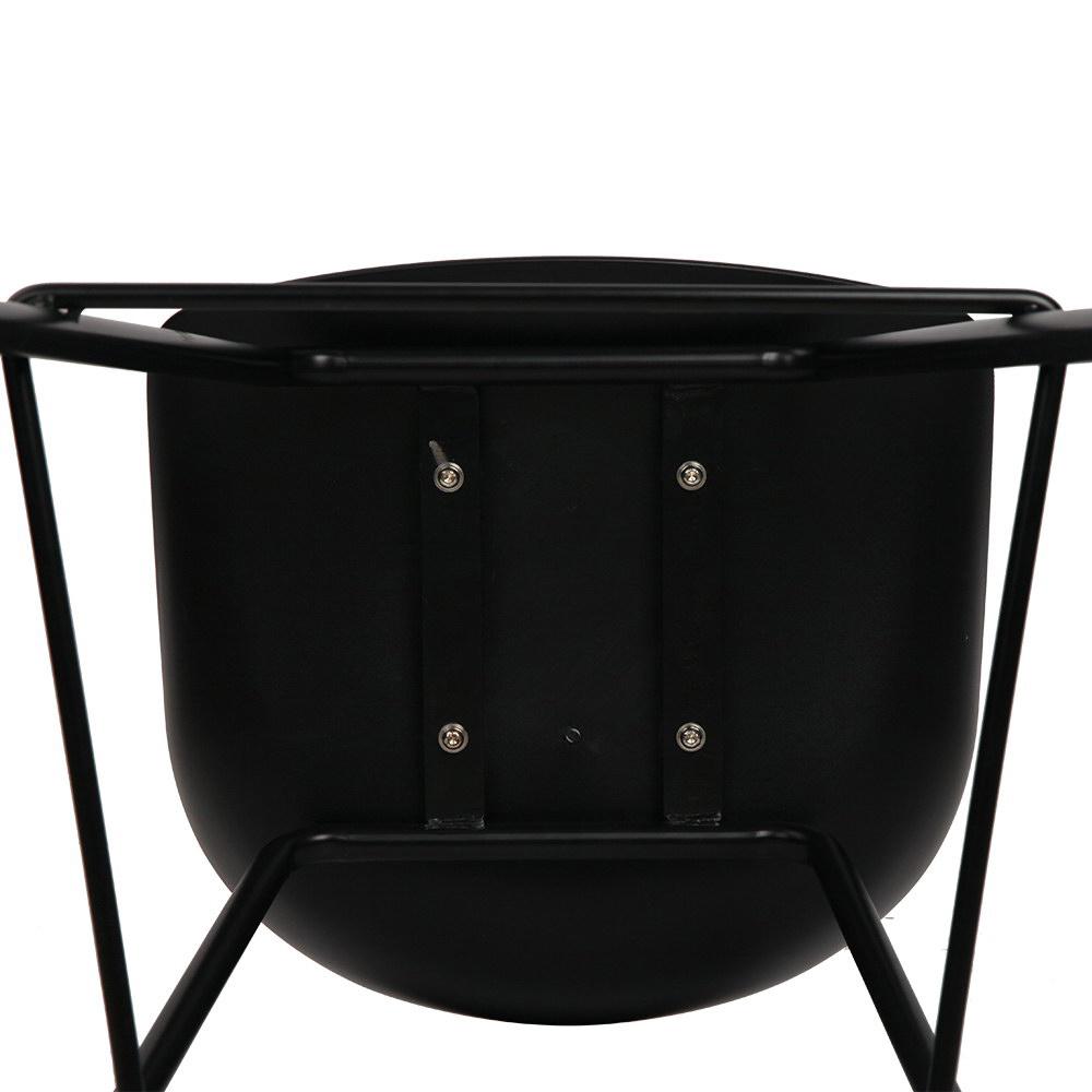 Set of 4 Metal Bar Stools - Black-4