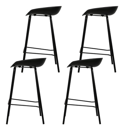 Set of 4 Metal Bar Stools - Black-2