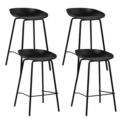 Set of 4 Metal Bar Stools - Black-0