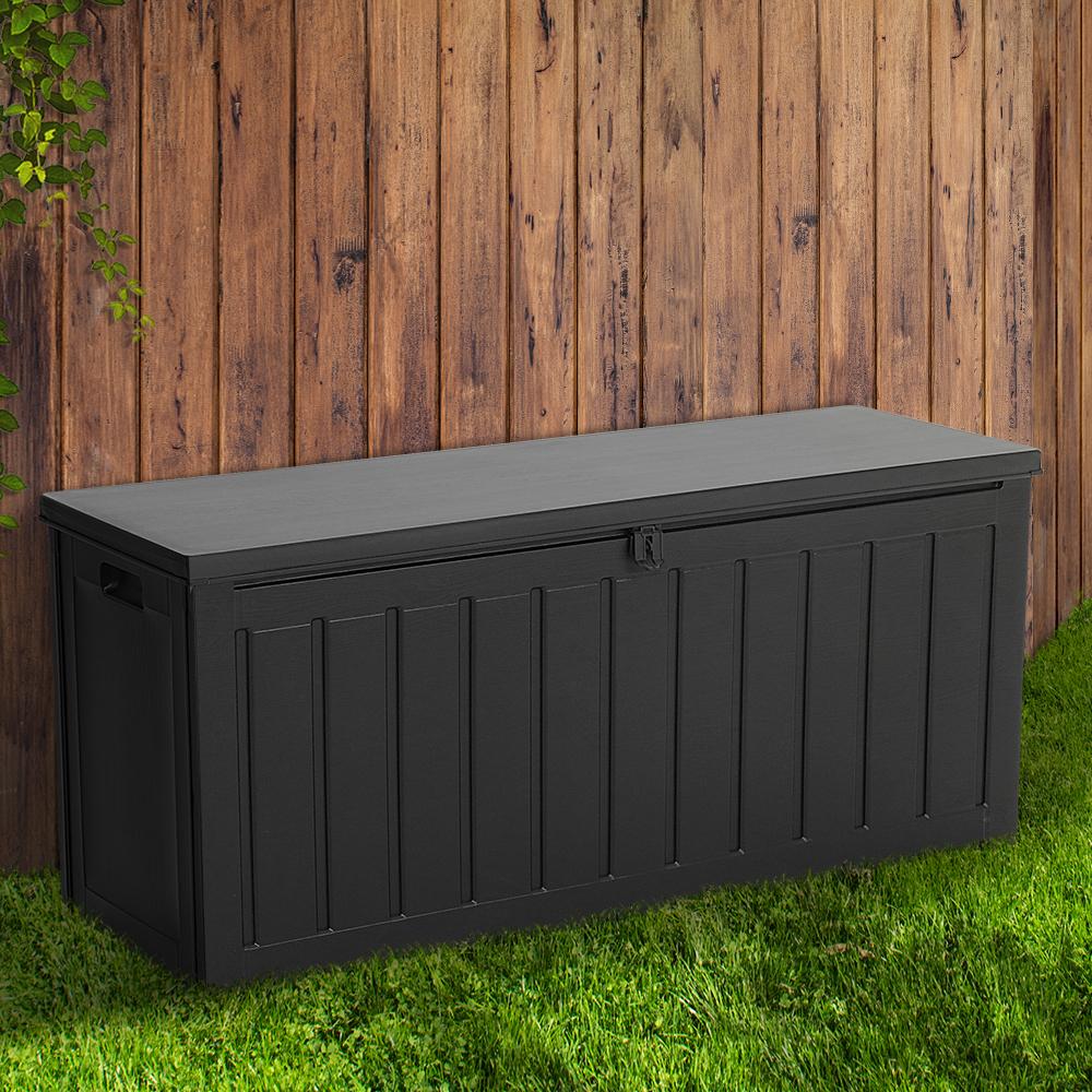 240L Outdoor Storage Box Lockable Bench Seat Garden Deck Toy Tool Sheds-7