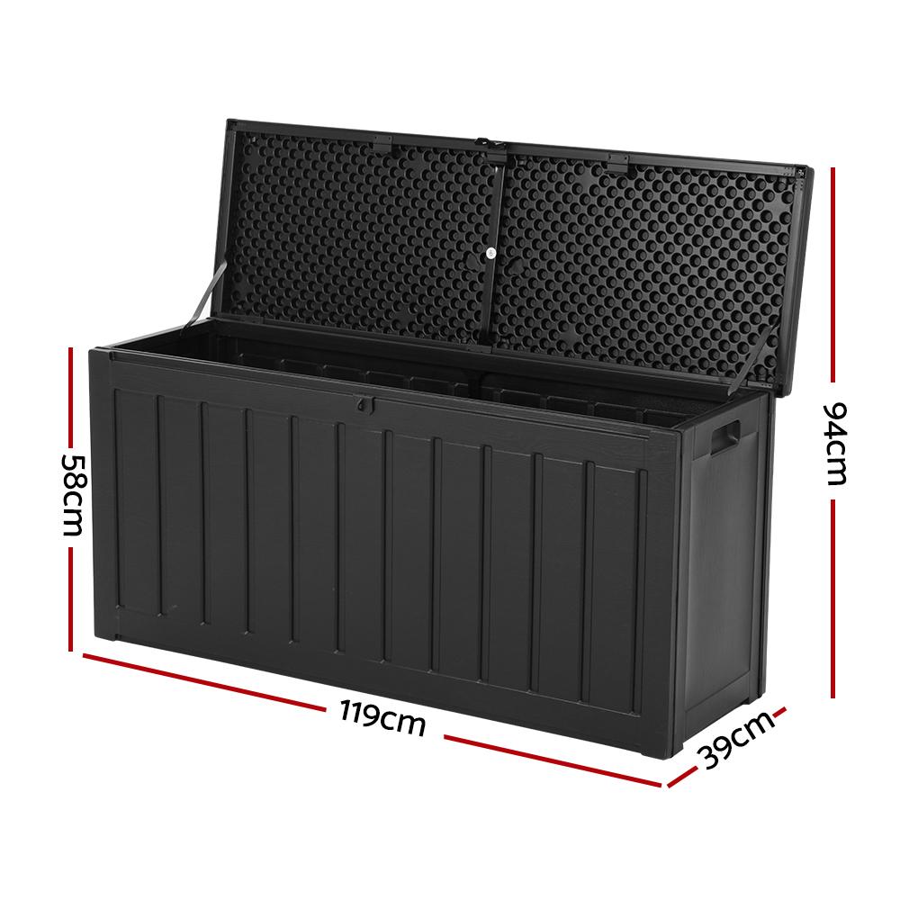 240L Outdoor Storage Box Lockable Bench Seat Garden Deck Toy Tool Sheds-1