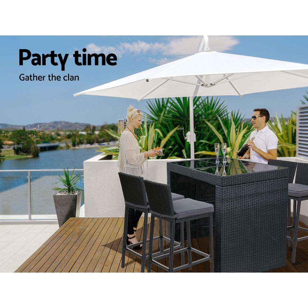 4 Seater Outdoor Rattan Bar Table Set-3