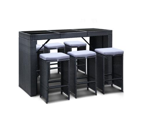 7 Piece Outdoor Bar Style Table Set-1