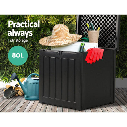 80L Outdoor Storage Box Waterproof Container Indoor Garden Toy Tool Shed-8