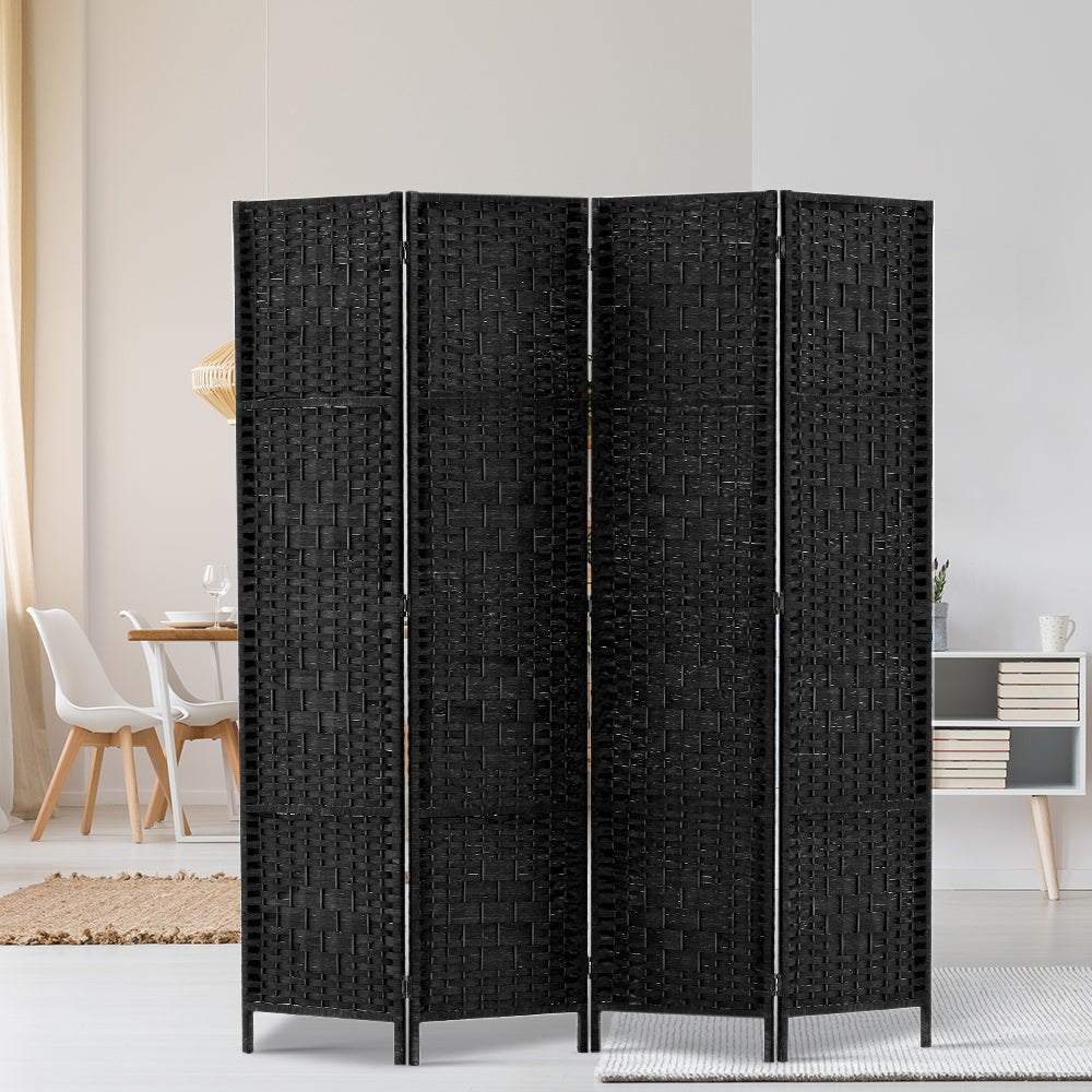 4 Panel Room Divider Screen Privacy Timber Foldable Dividers Stand Black-6