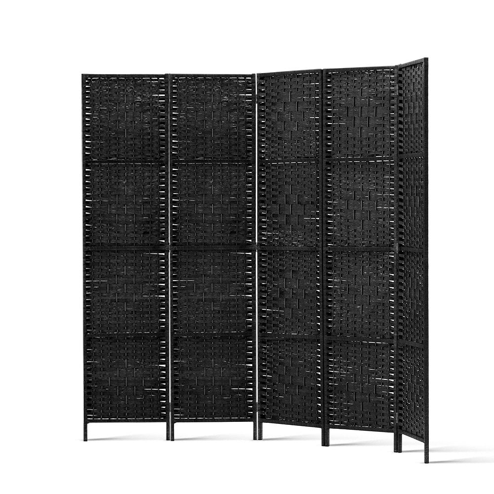 4 Panel Room Divider Screen Privacy Timber Foldable Dividers Stand Black-2