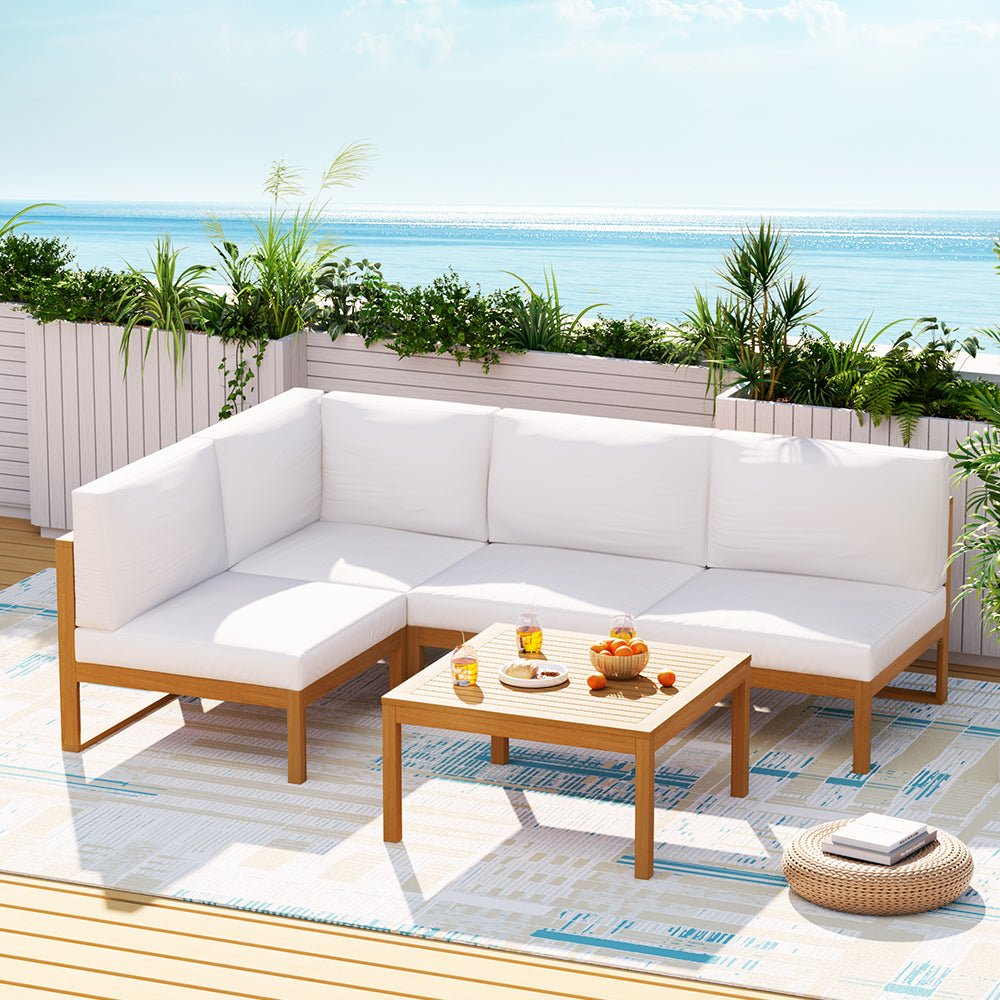 Iluka 5 Piece Acacia Wood Outdoor Sofa Set-0