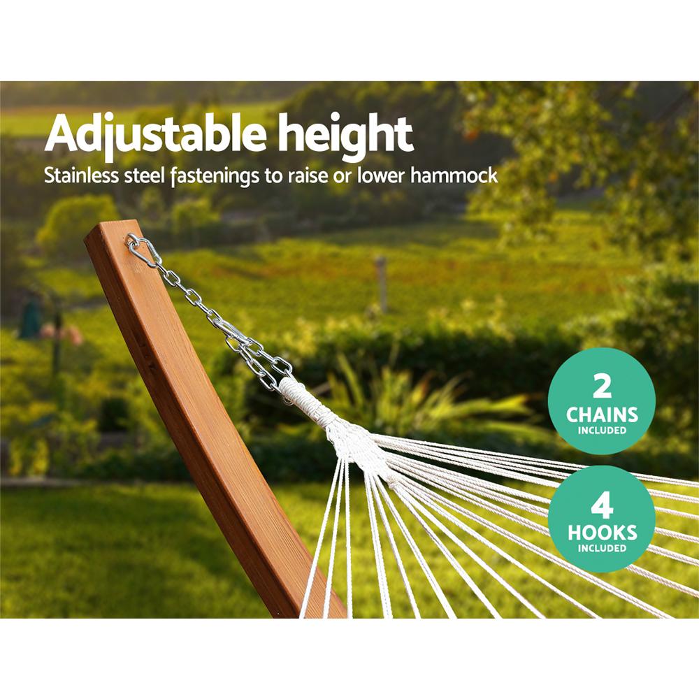 Double Hammock with Wooden Stand-2